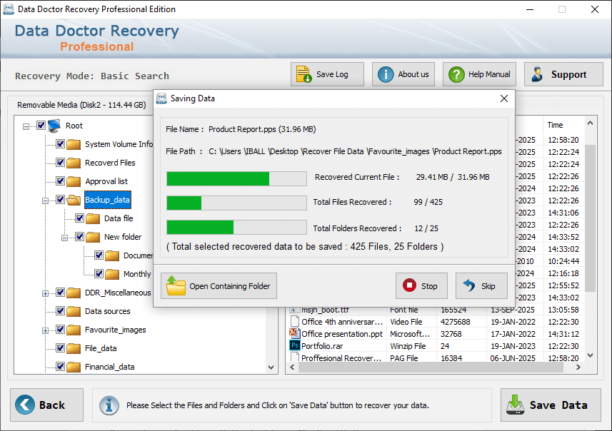 Open Contaning Folder